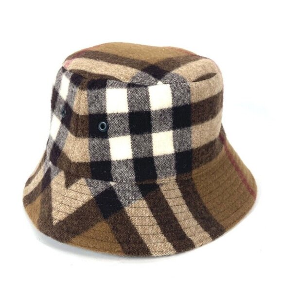 BURBERRY 8048929 check hat hat bucket hat bob hat hat cotton Beige/Brown main image 10